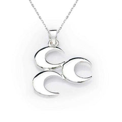 Silver Three Crescent Necklace