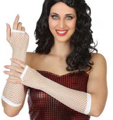 NessiWorld Long Fishnet Knitted Gloves White Color