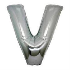 Nessiworld V Letter Foil Balloon Silver Color 40 inch