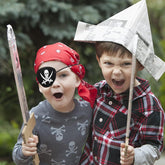 Masque de pirate en cuir vinyle Nessiworld avec bande élastique pour les yeux