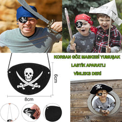 Masque de pirate en cuir vinyle Nessiworld avec bande élastique pour les yeux