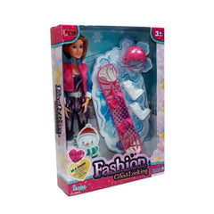 WG-66730-66731 Skier Doll with Accessories 29 cm - Vardem Toy