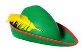 Chapeau Robin des Bois Nessiworld vert avec plumes jaunes