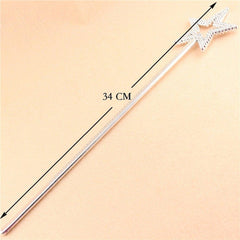 Baguette de fée NessiWorld Star Model Baguette d'ange Baguette de princesse Couleur argent métallisé