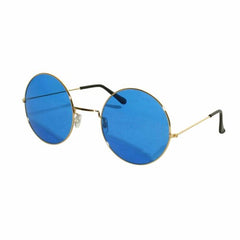 NessiWorld Round Glass John Lennon Style Gold Framed Blue Glasses