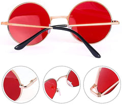 Lunettes rondes NessiWorld style John Lennon à monture argentée et rouge
