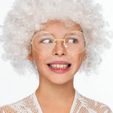 NessiWorld Round Glass John Lennon Style Hippie Image Gold Framed Clear Glasses