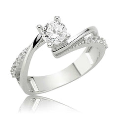 Silver Single Stone Women's Ring