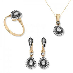 Silver Diamond Mount Drop Ladies Set