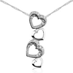 Silver Hearts Necklace for Women