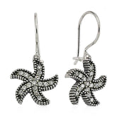 Silver Starfish Dangle Earrings