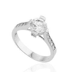 Silver Single Stone Women's Ring