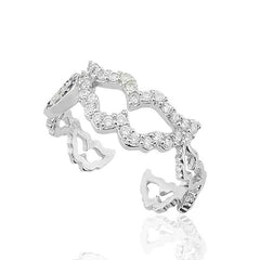 Silver Evil Eye Angel Wing Women's Ring