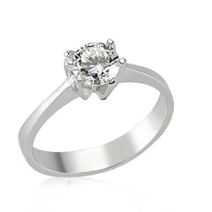 Silver Single Stone Women's Ring