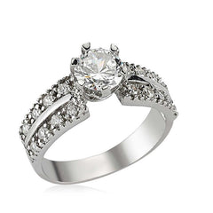 Silver Single Stone Women's Ring