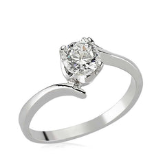 Silver Single Stone Women's Ring