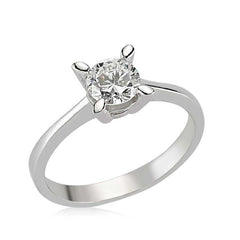 Silver Single Stone Women's Ring