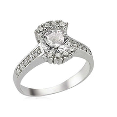 Silver Single Stone Women's Ring