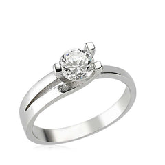 Silver Single Stone Women's Ring