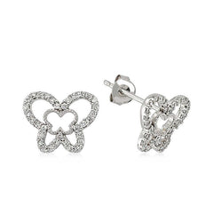 Boucles d'oreilles papillon cloutées en argent