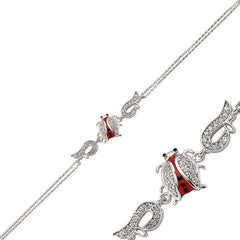 Bracelet coccinelle en argent pour femme