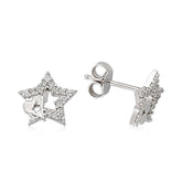 Silver Studded Star Earrings