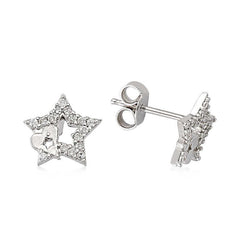 Boucles d'oreilles étoiles cloutées en argent