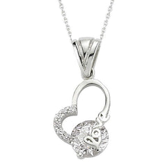 Silver Love Written Women's Heart Necklace