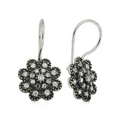 Silver Dangle Flower Earrings