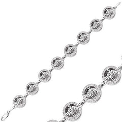 Silver Round Tughra Women's Bracelet
