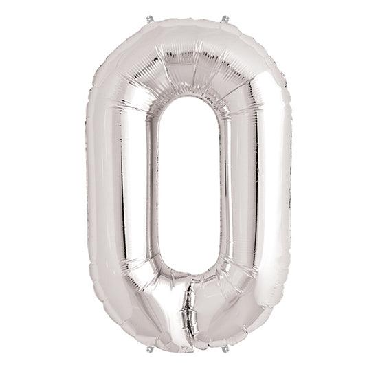 Ballon en aluminium argenté Nessiworld numéro 0, 40 pouces