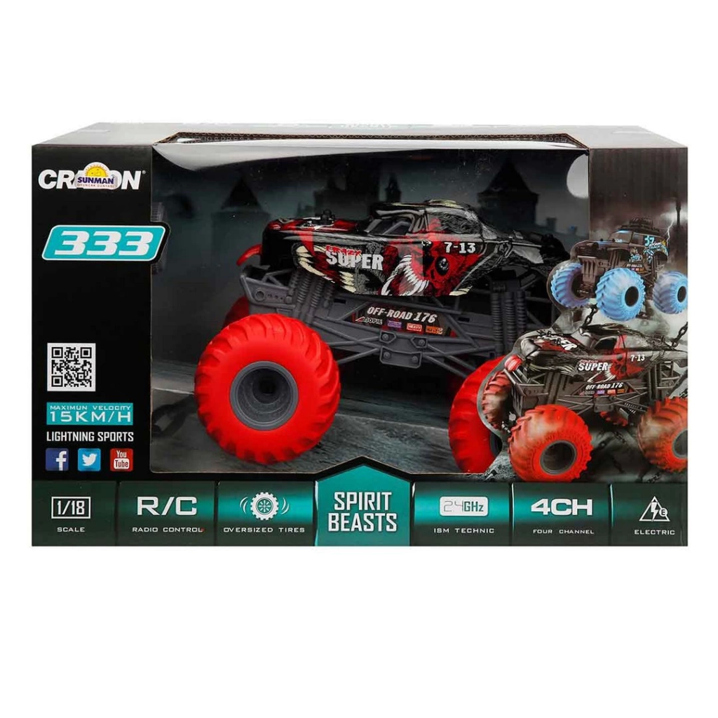 Voiture télécommandée Nessiworld 1:18 Spirit Beasts avec chargement USB 25 cm