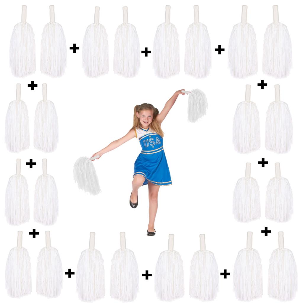 NessiWorld 10 paires (20 pièces) Couleur blanche 23 avril 19 mai 29 octobre Spectacle scolaire Pompons