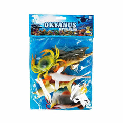 1000713 Ocean Animals 7-Piece Animal Playset in Bag - Sunman