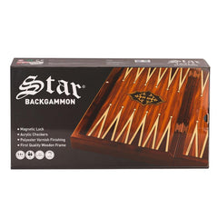 Nessiworld 1021798 Star Antique Walnut Backgammon Set - Star Game Equipment