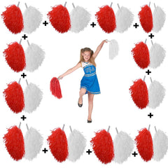 NessiWorld 12 Pairs (24 Pieces) Red-White Color 23 April 19 May 29 October School Show Pompoms
