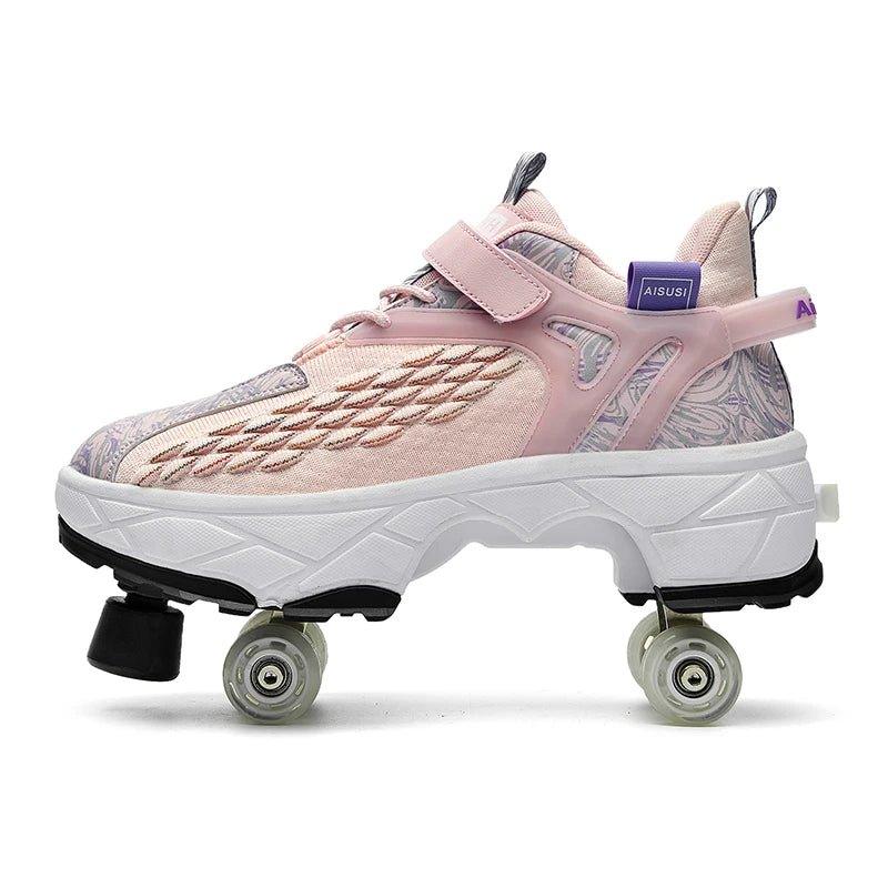 2025 Yeni Nesil Görünmez Tekerlekli Ayakkabı | Dönüşebilen Gençlik Paten Ayakkabısı | 4 Tekerlekli Yürüyüş ve Kaykay Ayakkabısı | Tekerlekli Spor Ayakkabı - MeanYou