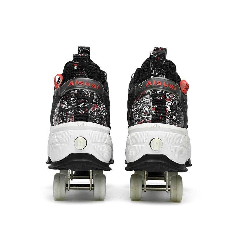 2025 Yeni Nesil Görünmez Tekerlekli Ayakkabı | Dönüşebilen Gençlik Paten Ayakkabısı | 4 Tekerlekli Yürüyüş ve Kaykay Ayakkabısı | Tekerlekli Spor Ayakkabı - MeanYou