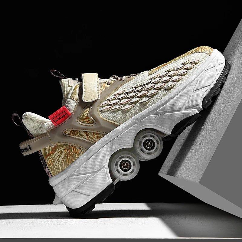 2025 Yeni Nesil Görünmez Tekerlekli Ayakkabı | Dönüşebilen Gençlik Paten Ayakkabısı | 4 Tekerlekli Yürüyüş ve Kaykay Ayakkabısı | Tekerlekli Spor Ayakkabı - MeanYou