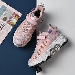 2025 Yeni Nesil Görünmez Tekerlekli Ayakkabı | Dönüşebilen Gençlik Paten Ayakkabısı | 4 Tekerlekli Yürüyüş ve Kaykay Ayakkabısı | Tekerlekli Spor Ayakkabı - MeanYou