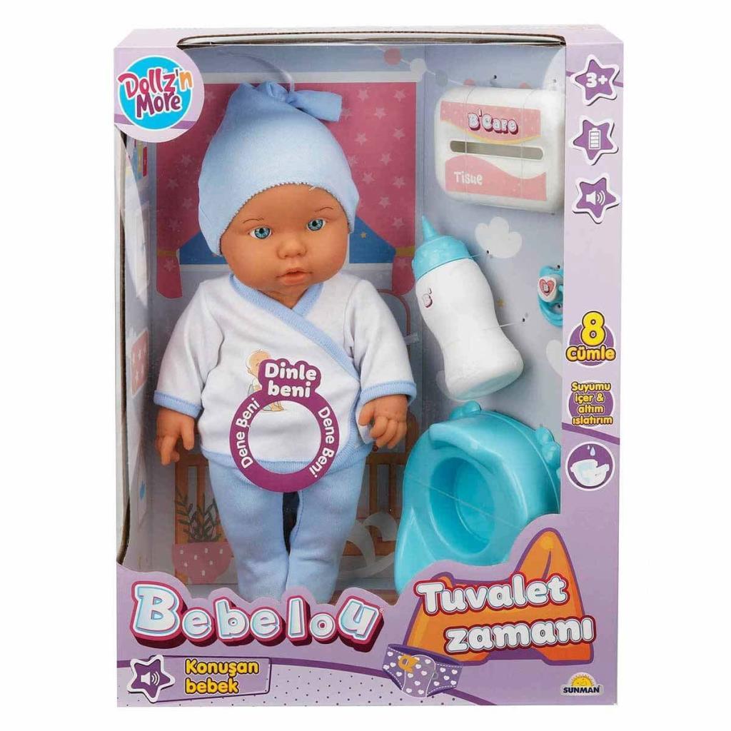 30011 Bebelou Toilet Time Sound Baby Set 35 cm - Sunman