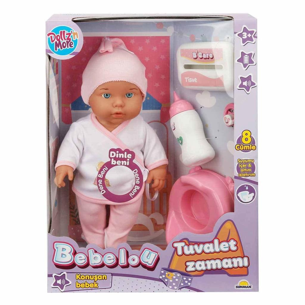 30011 Bebelou Toilet Time Sound Baby Set 35 cm - Sunman