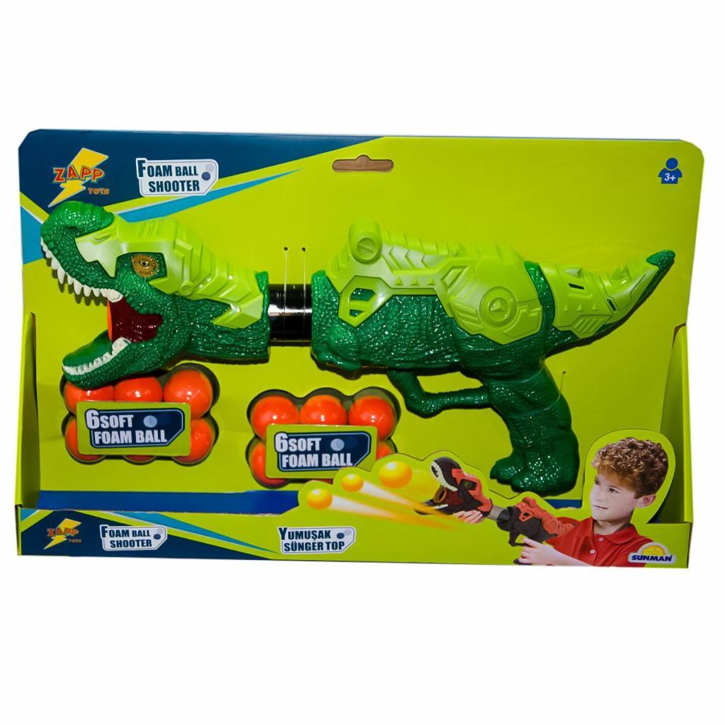 3620 SURAT-ZAP-Gun Ball Shooting Dinosaur 12 Balls 2 Colors - Sunman