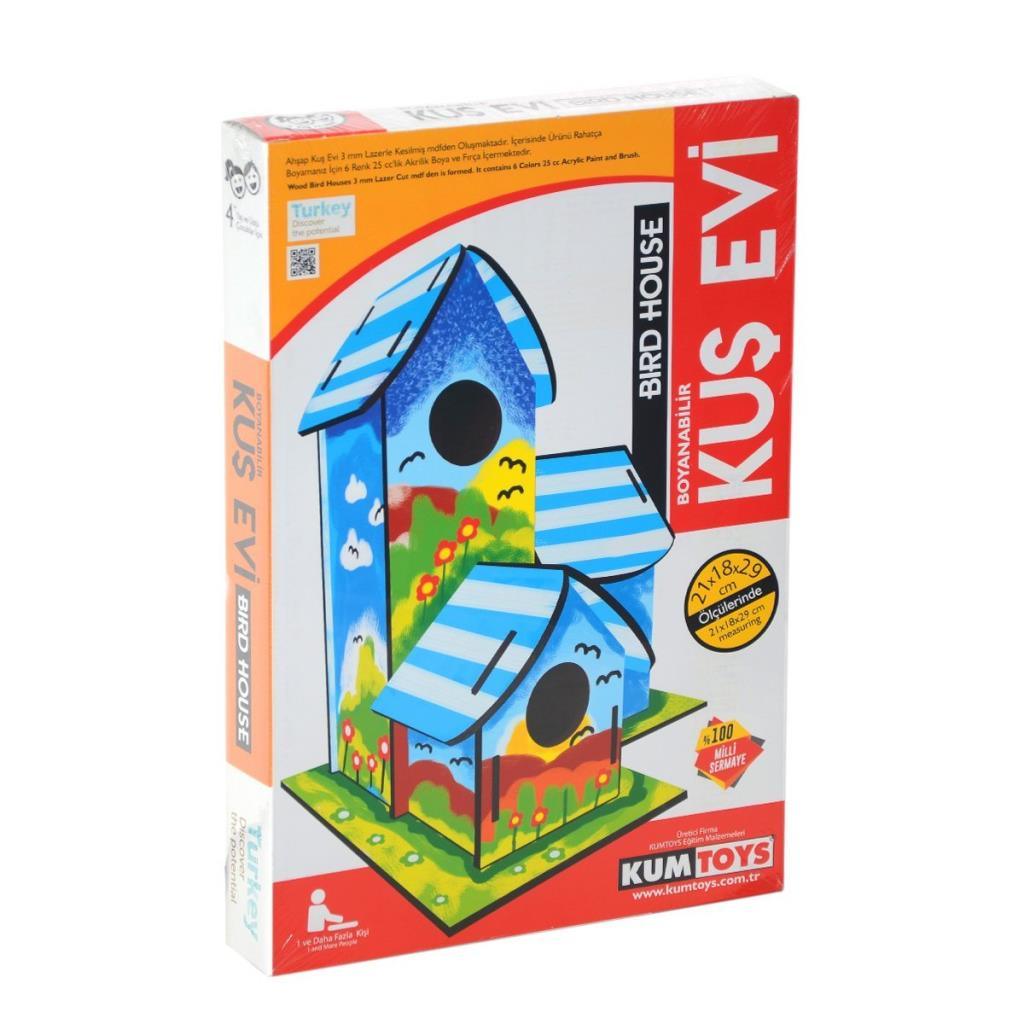 5269 Kumtoys Paintable 3-Piece Bird House - Bird House