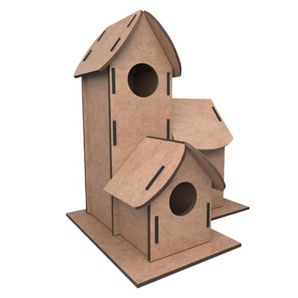 5269 Kumtoys Paintable 3-Piece Bird House - Bird House