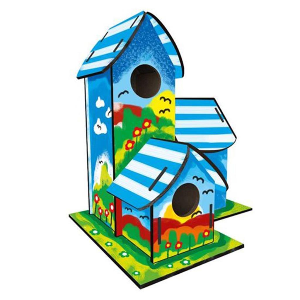 5269 Kumtoys Paintable 3-Piece Bird House - Bird House