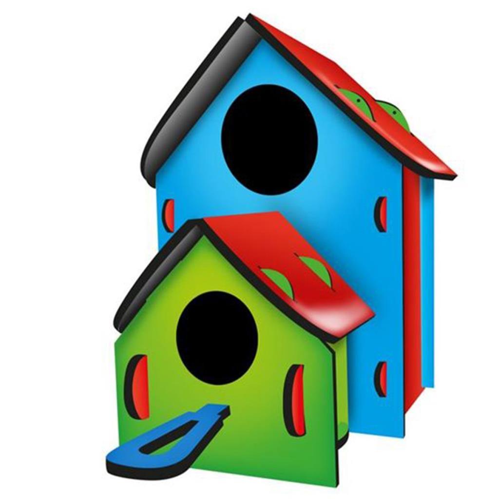 5269 Kumtoys Paintable 3-Piece Bird House - Bird House