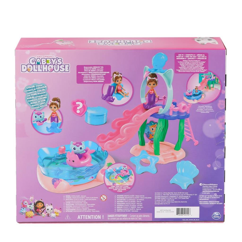 Nessiworld 6067878 Gabbys Dollhouse Gabby and Mercat Purr-ific Pool Playset
