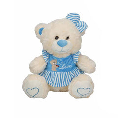Nessiworld 8334 Sitting Striped Dressed Plush Bear 40 cm - Sunman