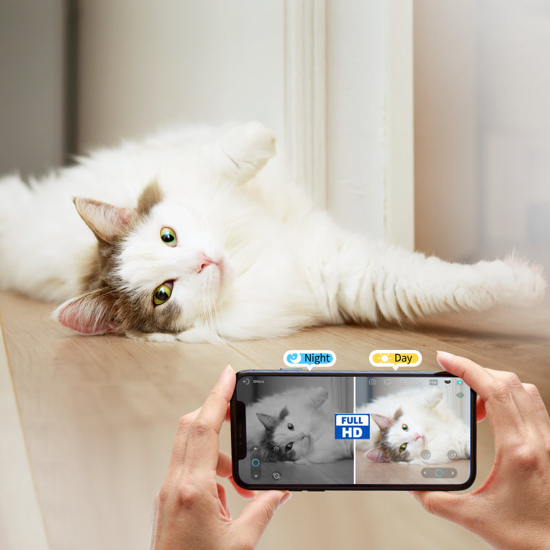 Meanyou Hareketli Ev Kamerası Ebo  Güvenlik Kamerası 1080p Otomatik Şarj, Gece Görüşü, Evcil Hayvan/Yaşlı/Bebek İçin Kablosuz Kamera, Çift Yönlü Konuşma, Uygulama Kontrolü